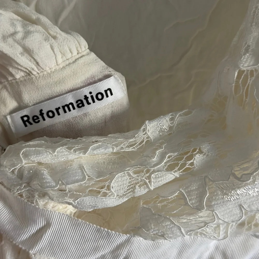 Reformation Hestia Lace Dress in Ivory Size 4 - Picture 8 of 10